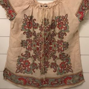 Lucky 🍀 Brand Linen Floral Print Top